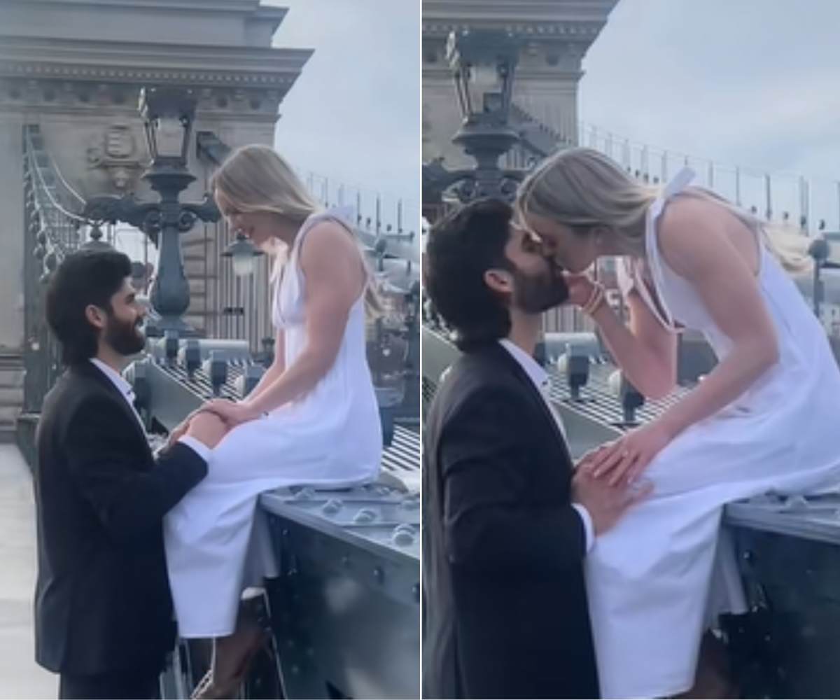 A newly engaged couple (Image Source: TikTok | @audreysadventures24)