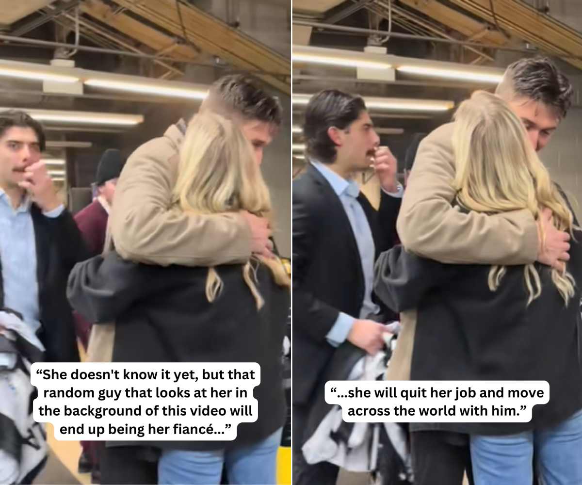 A woman unknowingly recorded her future partner while recording her friend (Image Source: TikTok | @audreysadventures24)