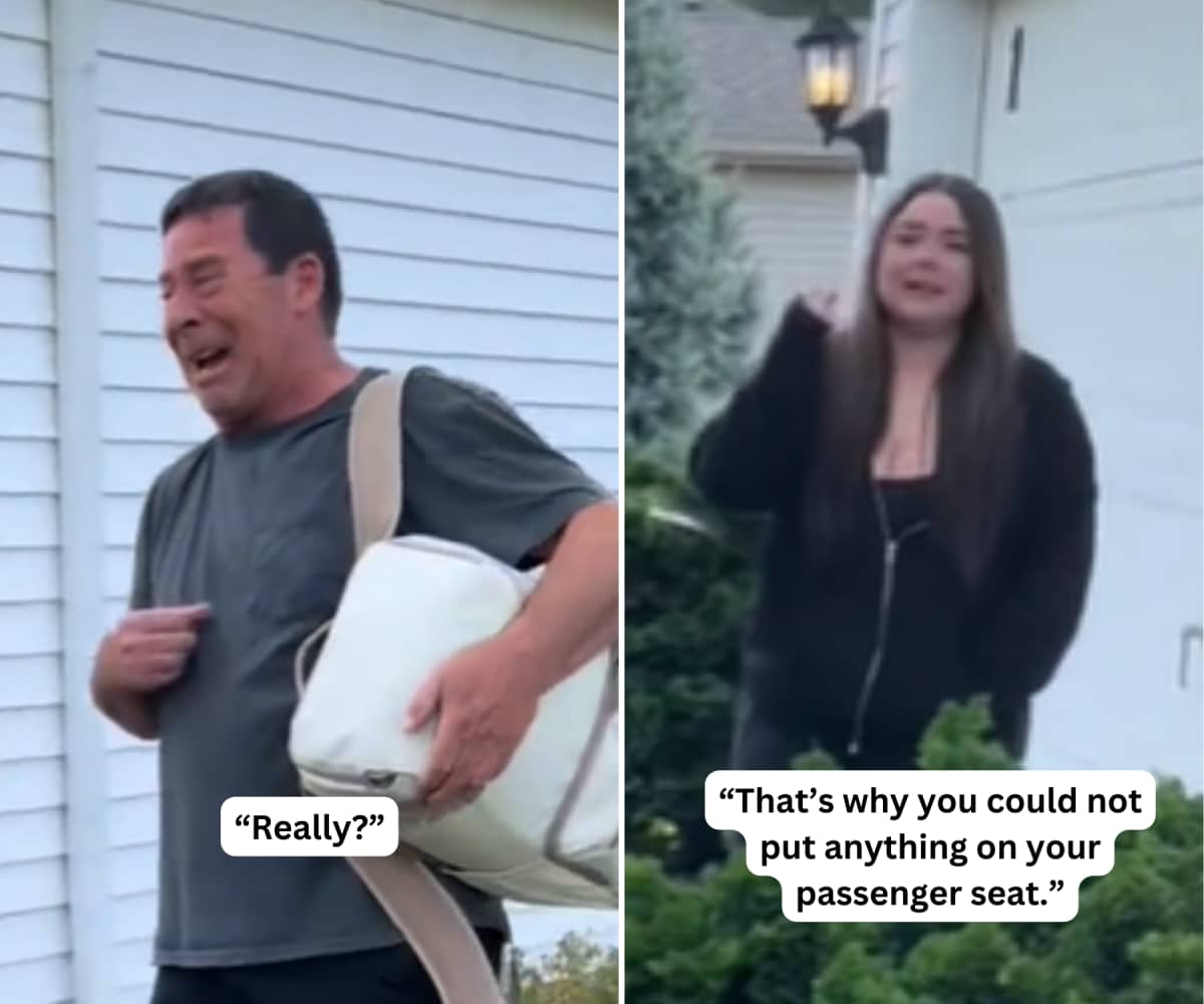 Daughters say emotional goodbye to dad while moving out without realizing he had a surprise lined up (Image Source: TikTok | @brittneyswanzer)