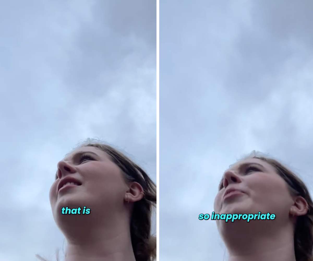 Man tells woman that she should wear something more feminine. Image Source: TikTok | @ultimatebykoi