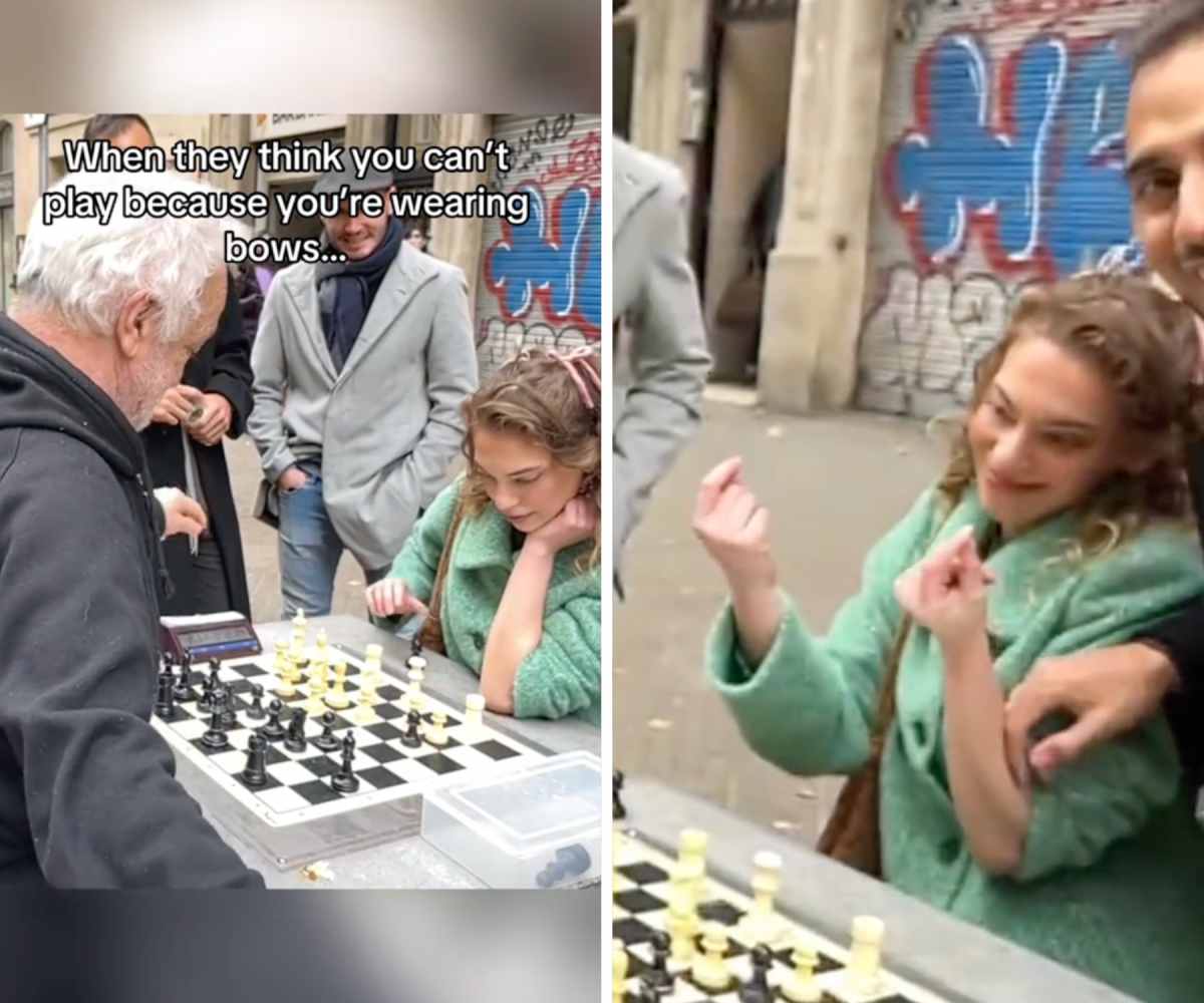 Woman turns the tables on a man who was gloating as he played chess with her. Image Source: TikTok | @julesgambit
